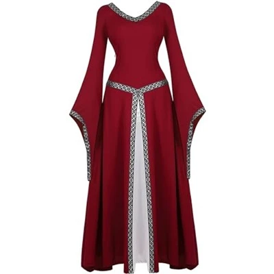 Disfraz de vestido medieval rojo