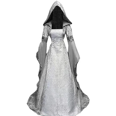 Vestido medieval plateado